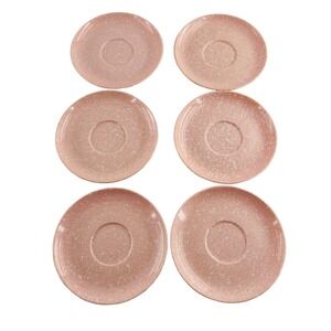 Vintage Pink Melmac Melamine Saucer Plates Set Of 6